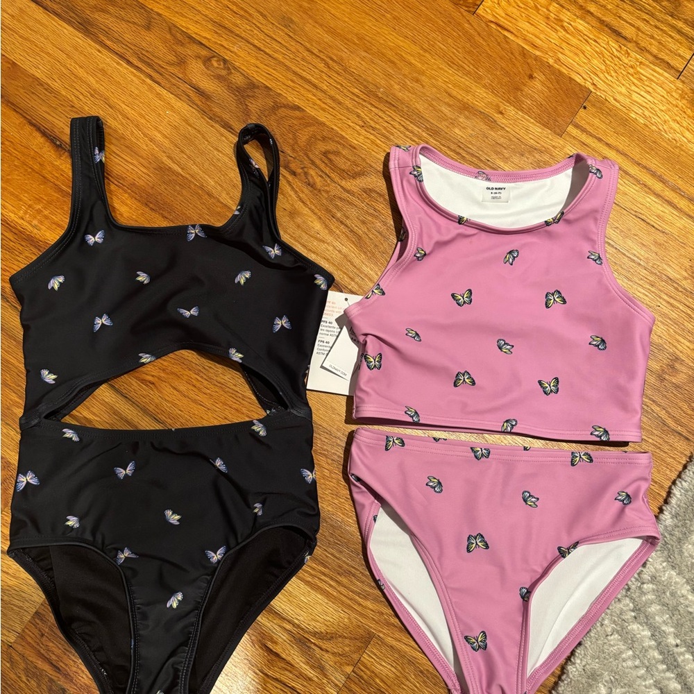 Two New Girls Old Navy Swimsuits, size 6/7 - both new and never worn, one w tags